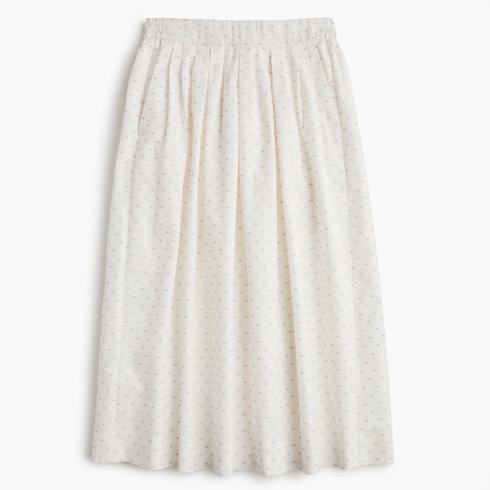 J Crew Vintage Clip Dot pleated Midi Skirt